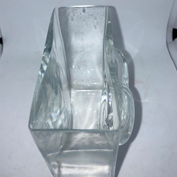 Kosta Boda Clear glass Heart square vase / candy dish Sweden 4" x 4" - Picture 5 of 6